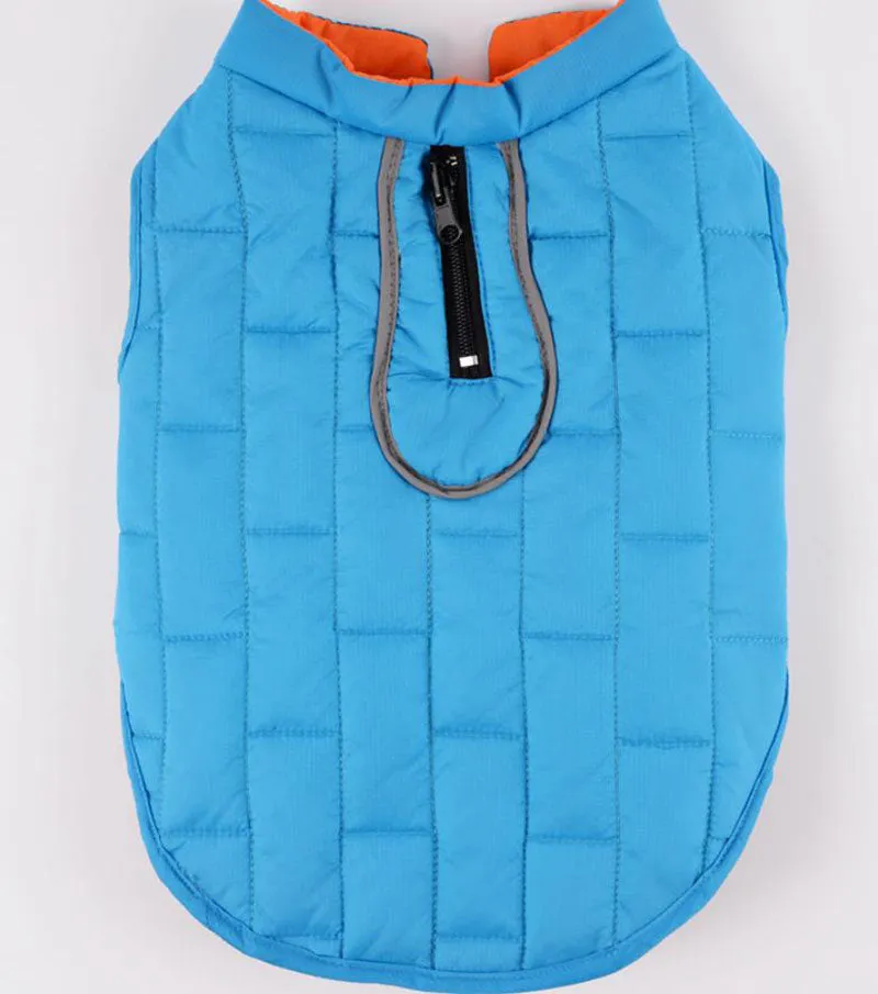 Autumn and winter pet waterproof clothes two-color plaid dog padded winter jacket
