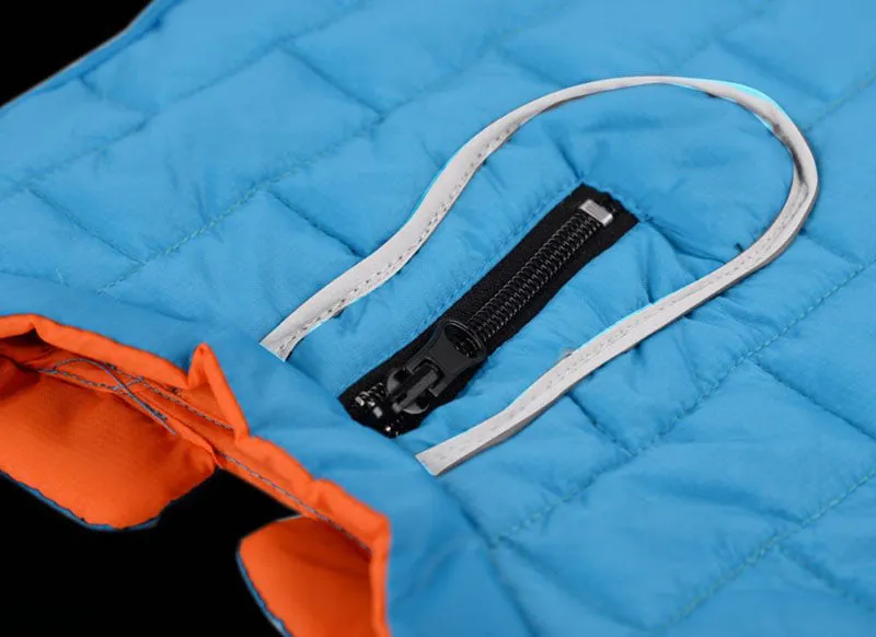 Autumn and winter pet waterproof clothes two-color plaid dog padded winter jacket