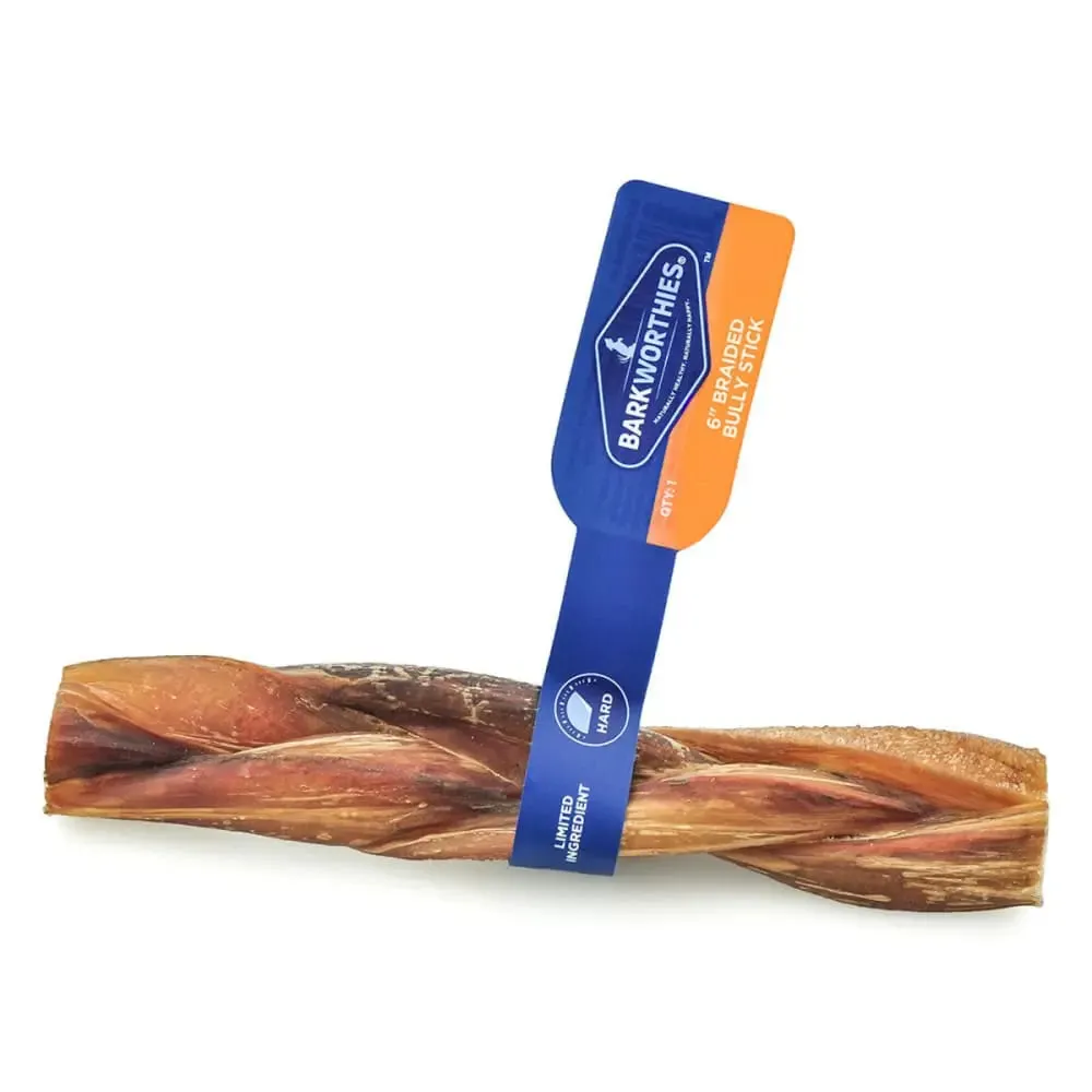 Barkworthies Beef Gullet Braided Dog Chews