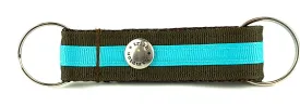 Chocolate/Turquoise Stripe Snappy Keychain - 304