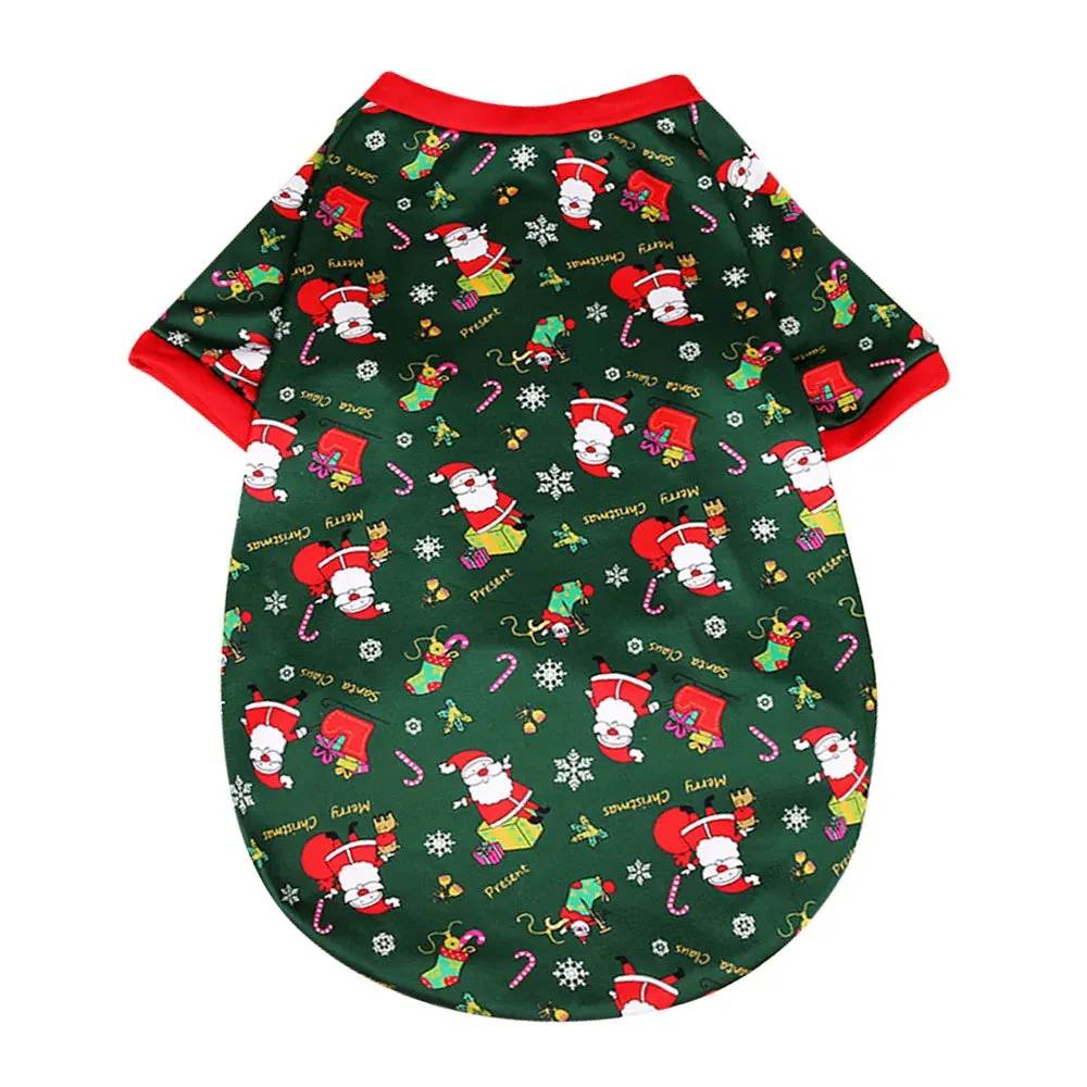 Christmas Dog Clothes Winter Pet Warm Dog Vest Jacket Christmas Printed Sweater Dog Coat Jacket For Large Medium Dogs