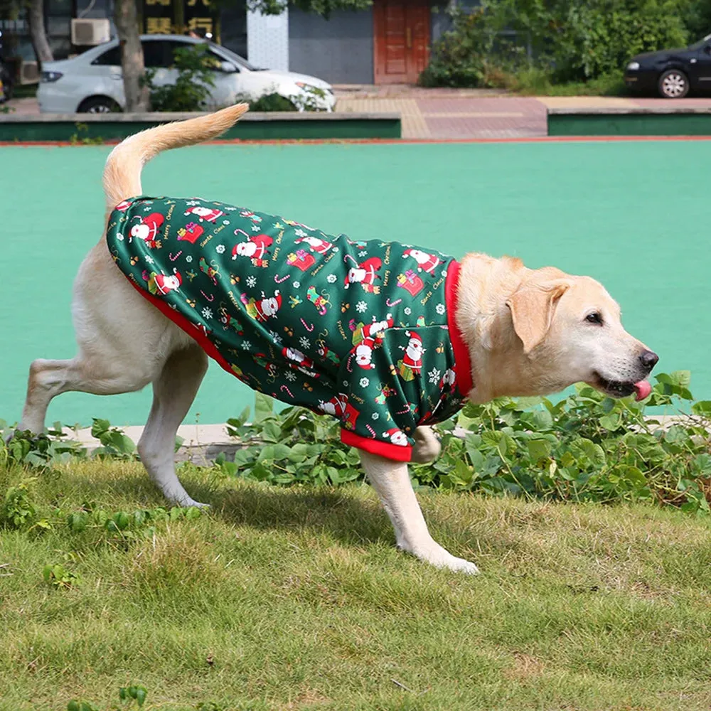 Christmas Dog Clothes Winter Pet Warm Dog Vest Jacket Christmas Printed Sweater Dog Coat Jacket For Large Medium Dogs