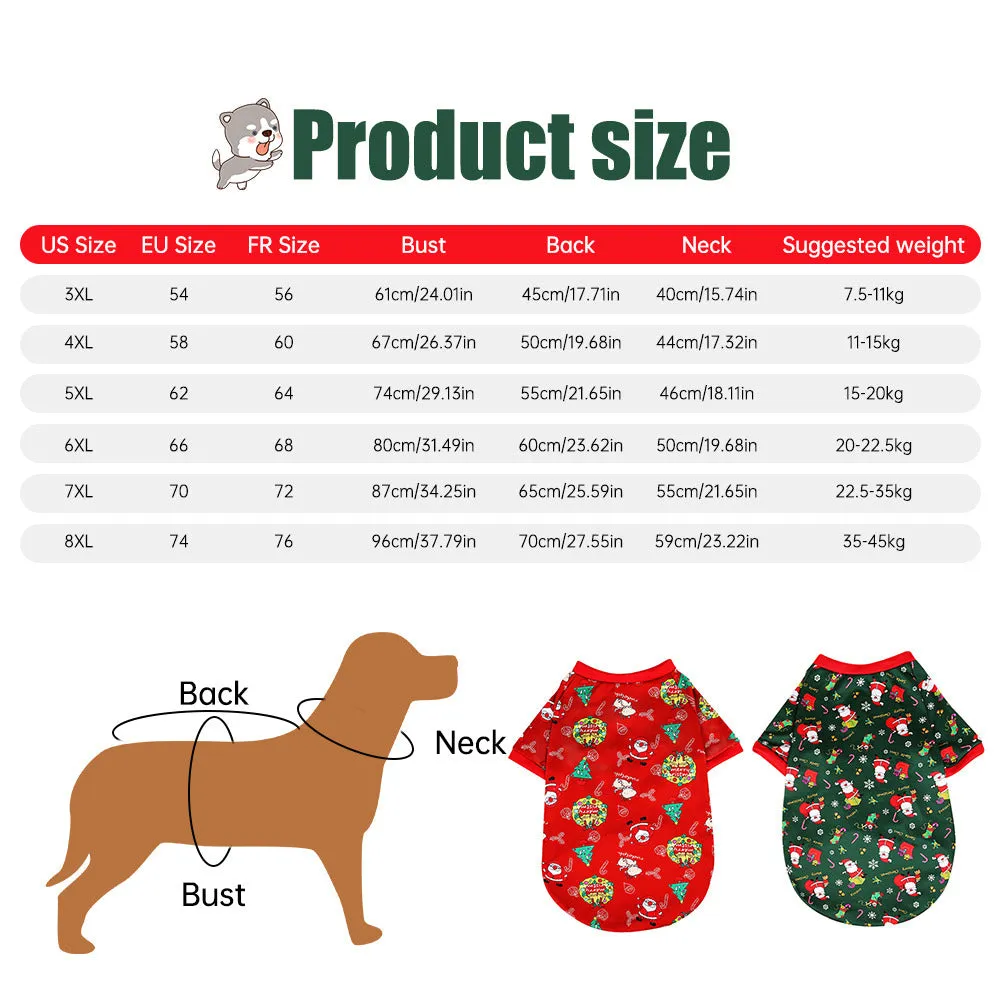Christmas Dog Clothes Winter Pet Warm Dog Vest Jacket Christmas Printed Sweater Dog Coat Jacket For Large Medium Dogs