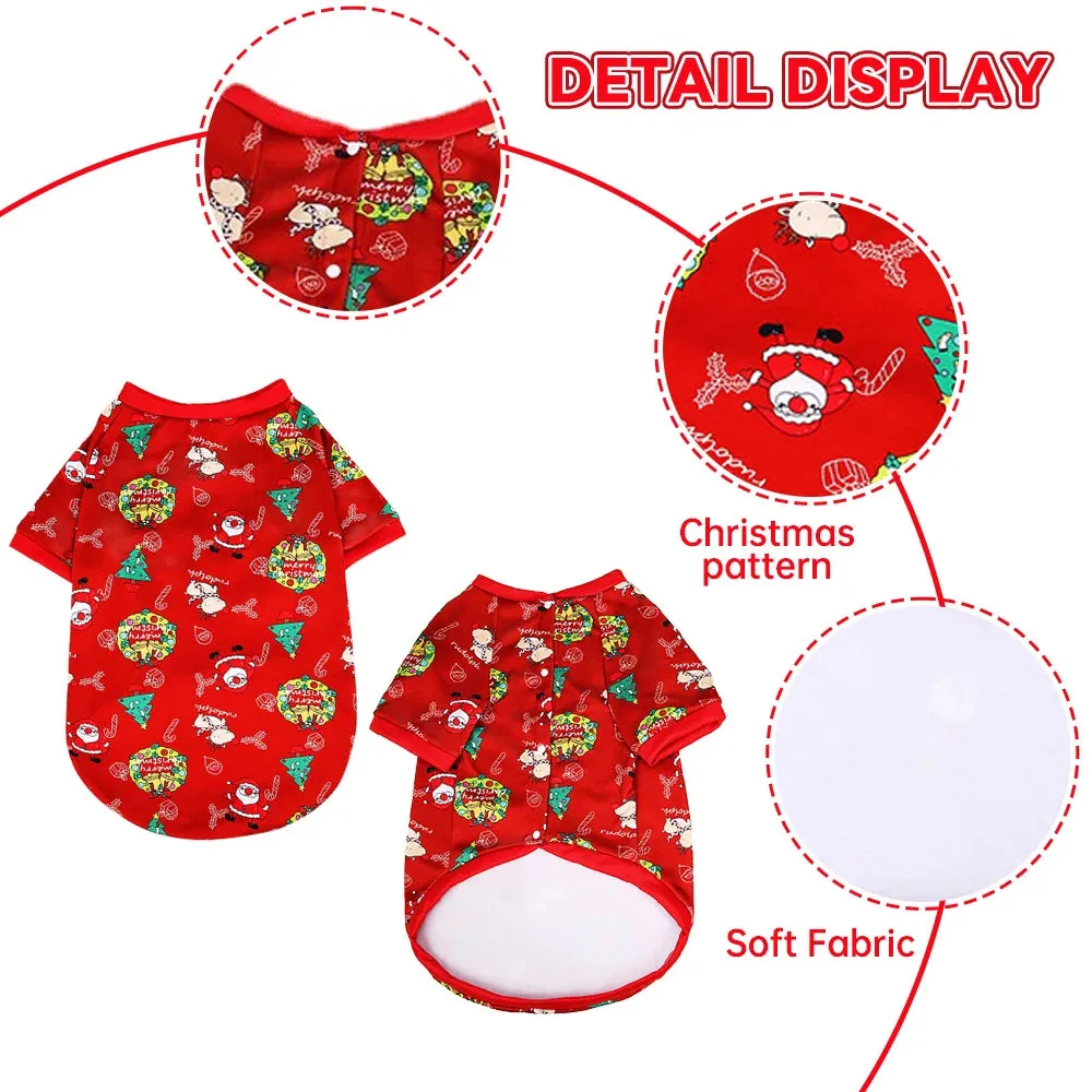 Christmas Dog Clothes Winter Pet Warm Dog Vest Jacket Christmas Printed Sweater Dog Coat Jacket For Large Medium Dogs
