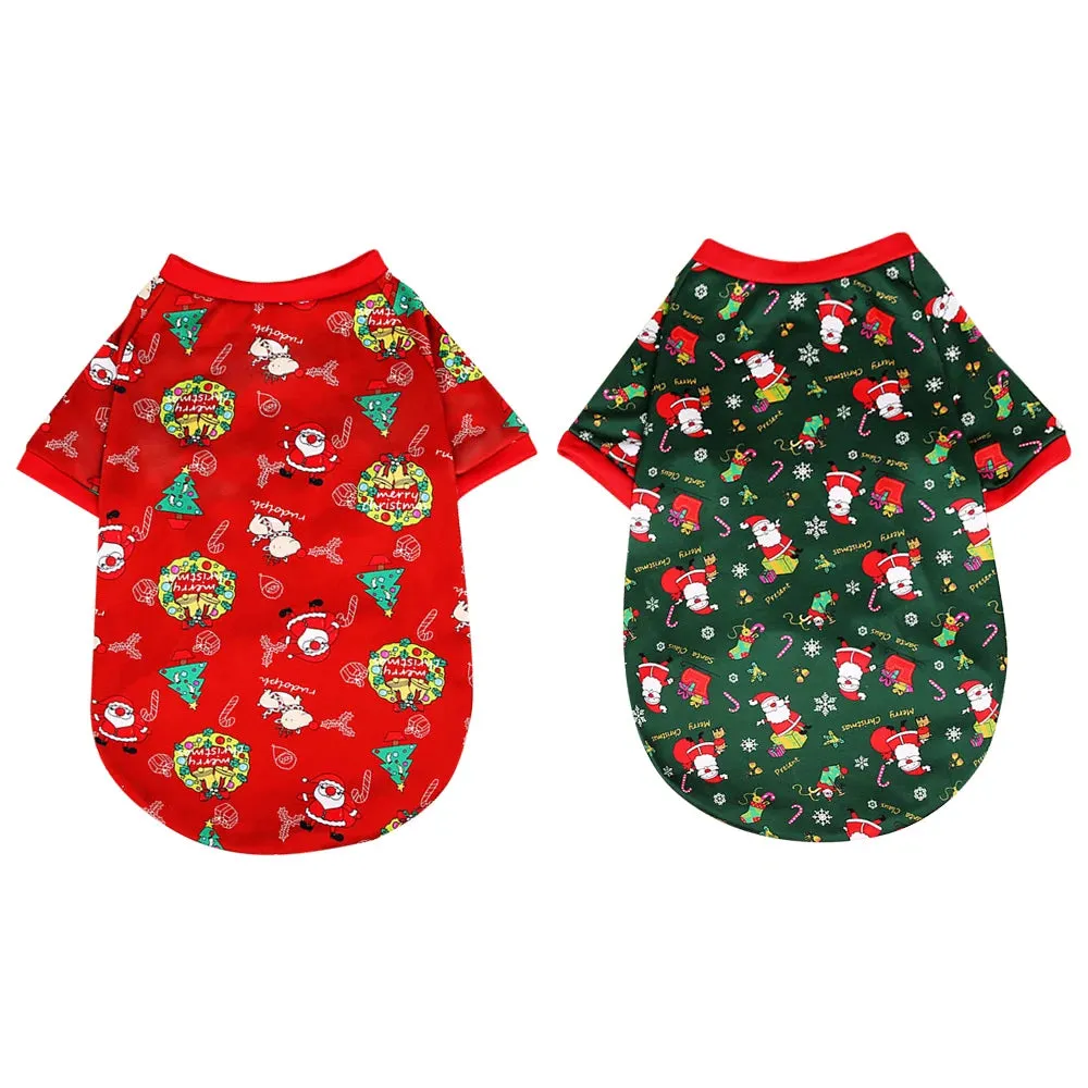 Christmas Dog Clothes Winter Pet Warm Dog Vest Jacket Christmas Printed Sweater Dog Coat Jacket For Large Medium Dogs