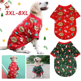 Christmas Dog Clothes Winter Pet Warm Dog Vest Jacket Christmas Printed Sweater Dog Coat Jacket For Large Medium Dogs