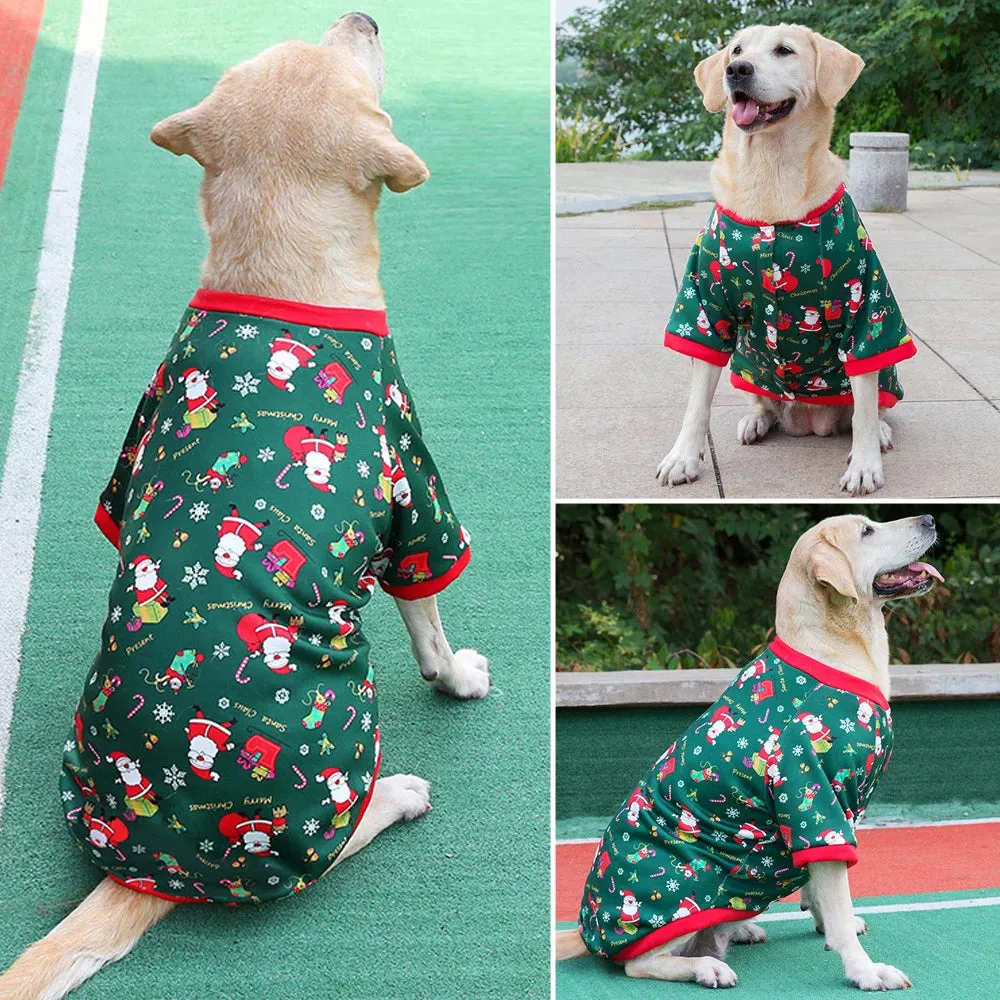 Christmas Dog Clothes Winter Pet Warm Dog Vest Jacket Christmas Printed Sweater Dog Coat Jacket For Large Medium Dogs