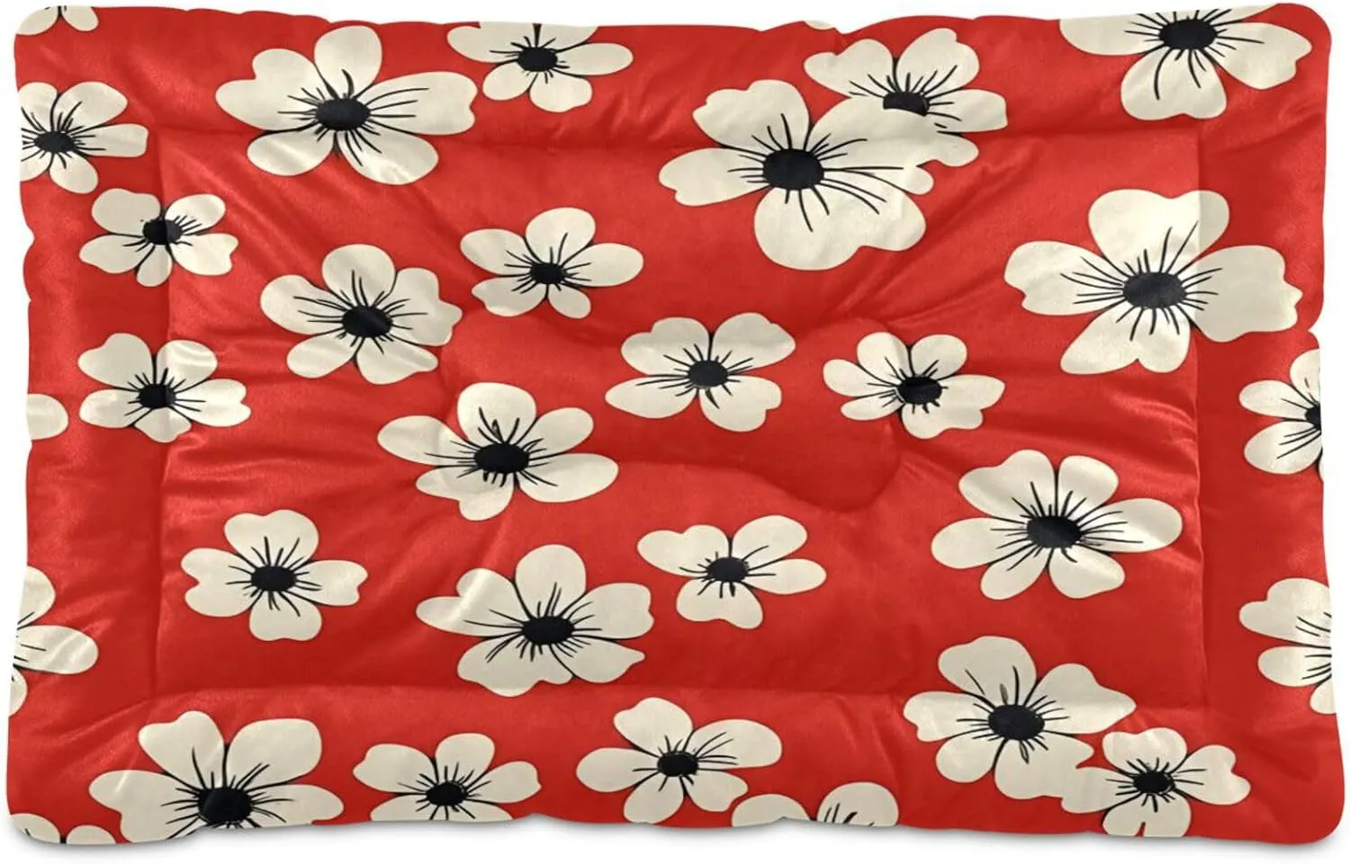 Classic Bloom Print Outdoor Dog Bed for Small Dogs Washable Waterproof Travel Pet Bed Mat Portable Cat Bed with Non-Slip Bottom for Indoor and Sleeping 36 x 24 Inch