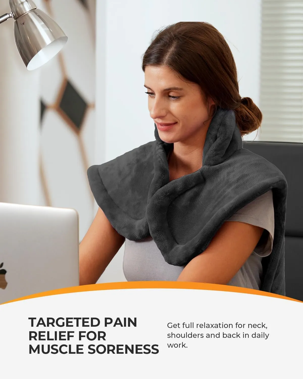 CooCoCo Heating Pad for Back Pain Relief, Fathers Day & Birthday Gifts for Dad Mom Women Men, FSA HSA Eligible, Electric Heat Pad for Neck Shoulders, Auto Off, Moist Heating, 24"x33", 10ft Cord, Gray