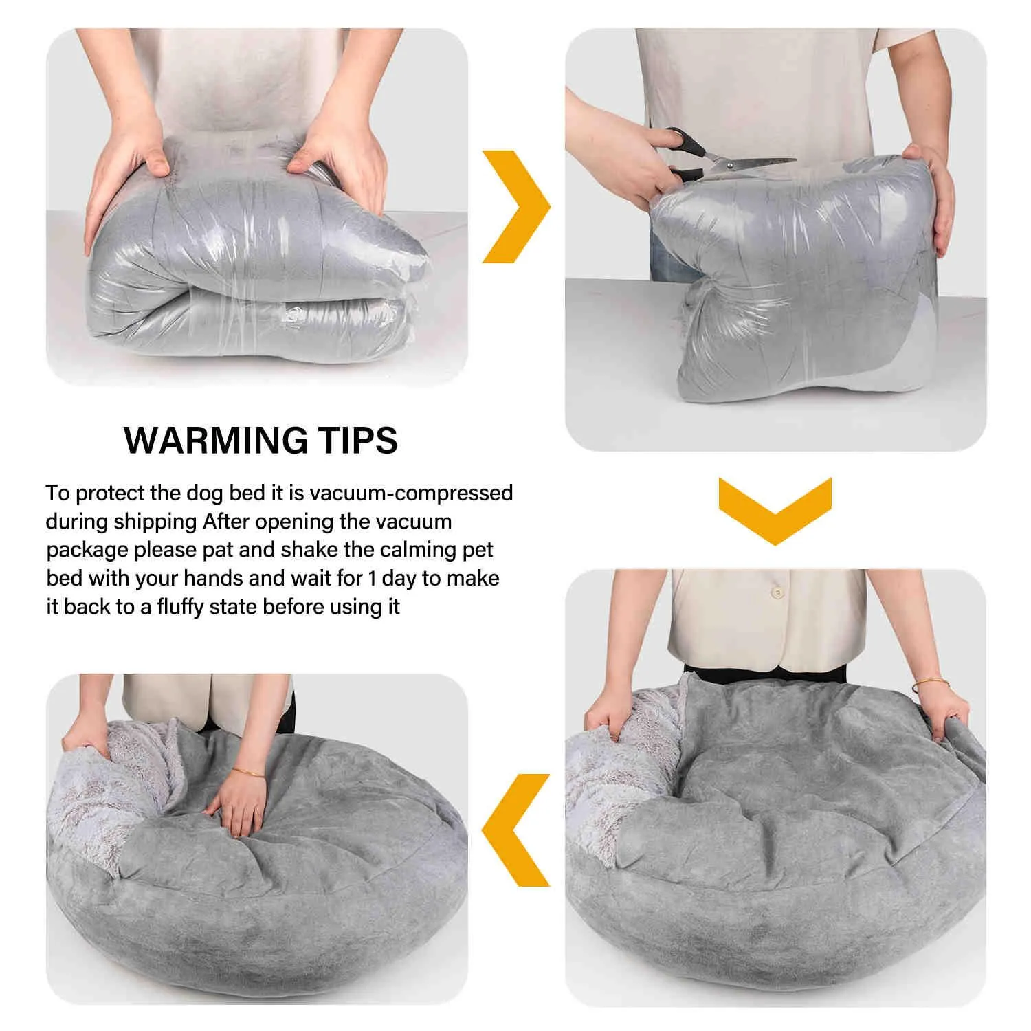 Covered Pet Bed, Washable, Gray, 1 Pack