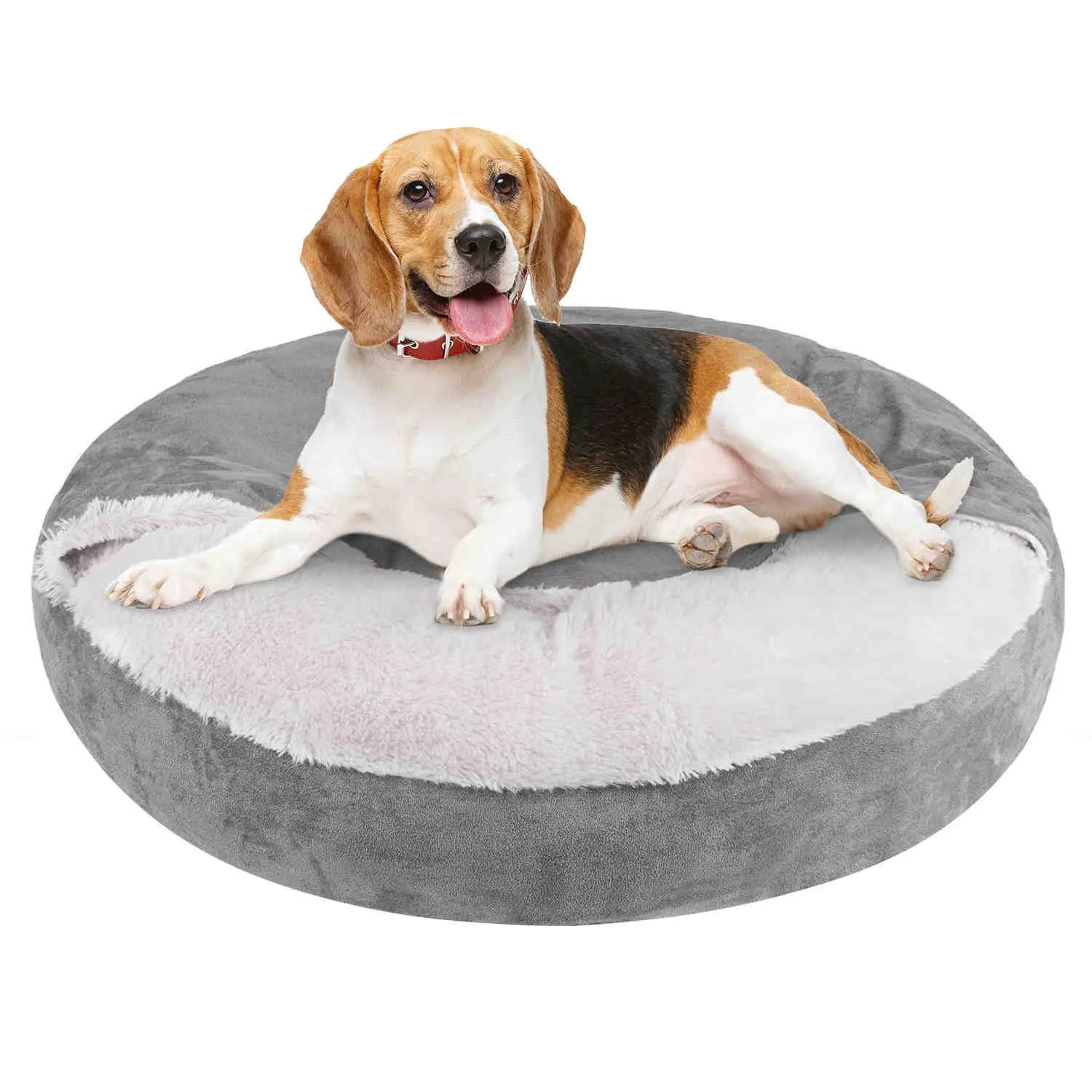 Covered Pet Bed, Washable, Gray, 1 Pack