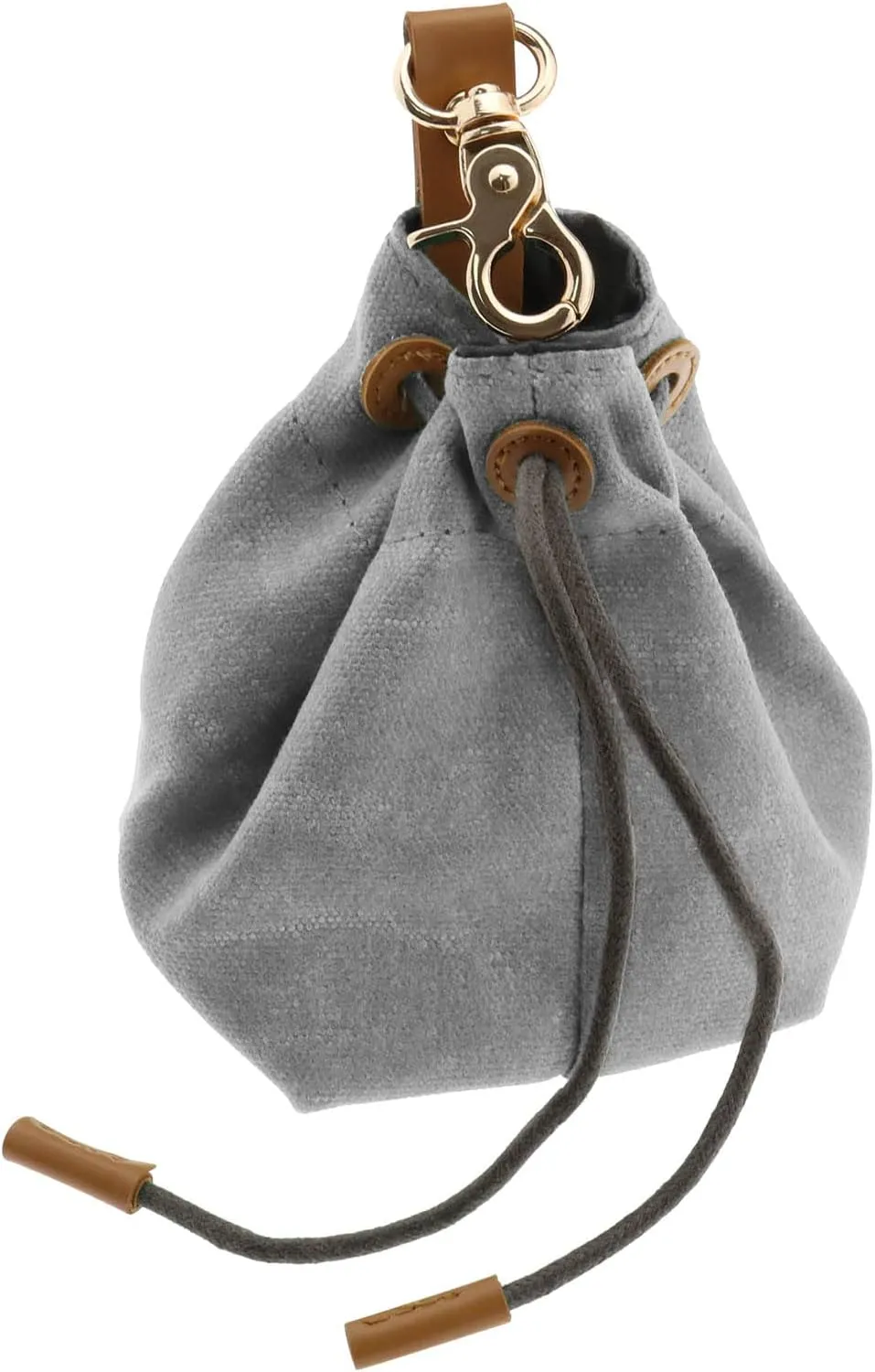 Create idea Dog Treat Pouch Cleanable Dog Treat Training Bag with Clip and Drawstring Pet Snack Bag Food Storage for Dog Training Outdoor Activities Walking Grey