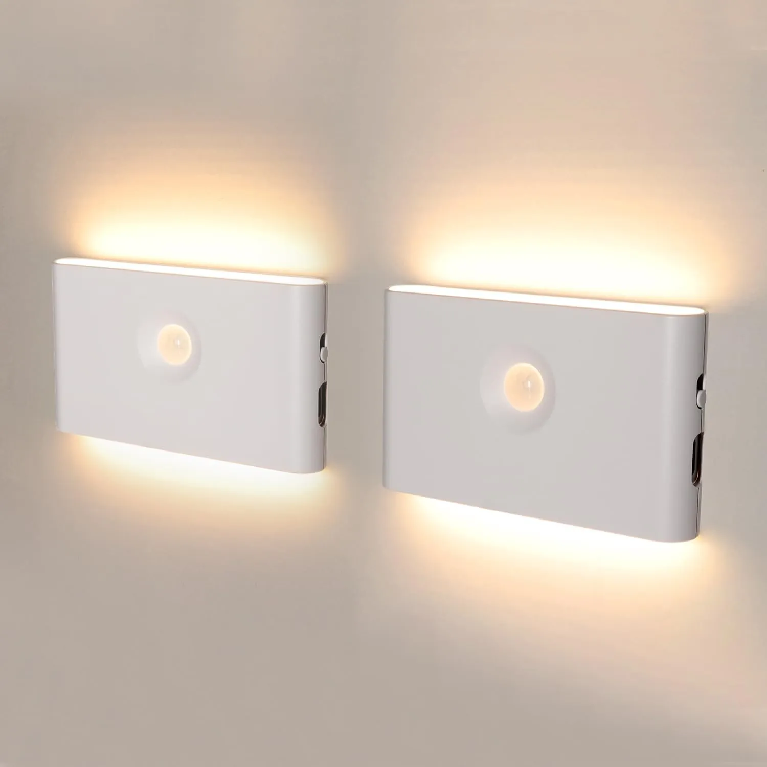 DAMI Night Light with Motion Detector, Led Children Night Light Rechargeable, Battery Operated Stairs Light 3 Modes, Closet Light 2700K for Children's Room Hallway Kitchen Bedroom (2 Pack)
