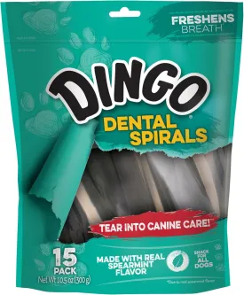 Dingo Dental Sticks for Tarter Control and Freshening Breath, Made with Real Chicken, Great Treats for Small, Medium, and, Large Dogs 15-Count