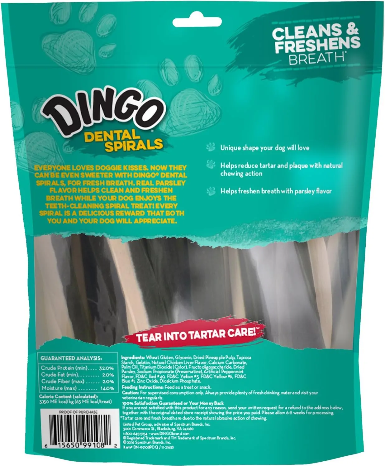 Dingo Dental Sticks for Tarter Control and Freshening Breath, Made with Real Chicken, Great Treats for Small, Medium, and, Large Dogs 15-Count