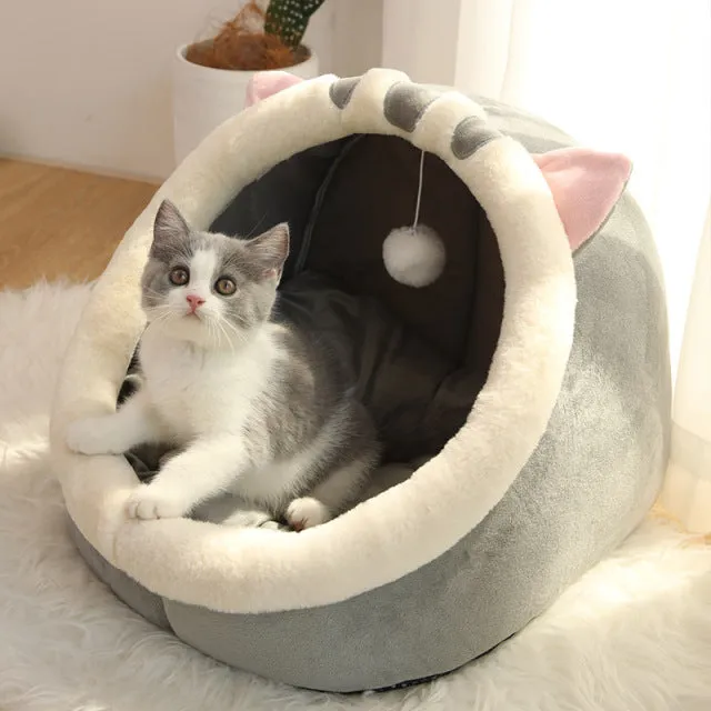 Dog Bed Cute Basket Cozy Kitten Lounger Cushion