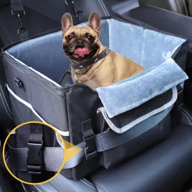Dog Car Seat for Small Dogs, Dog Booster Seat for Front and Back Seats with Safety Leash & Adjustable Safety Strap, Puppy Portable Pet Car Seat Perfect for Small Pets Up to 30lbs (Black)
