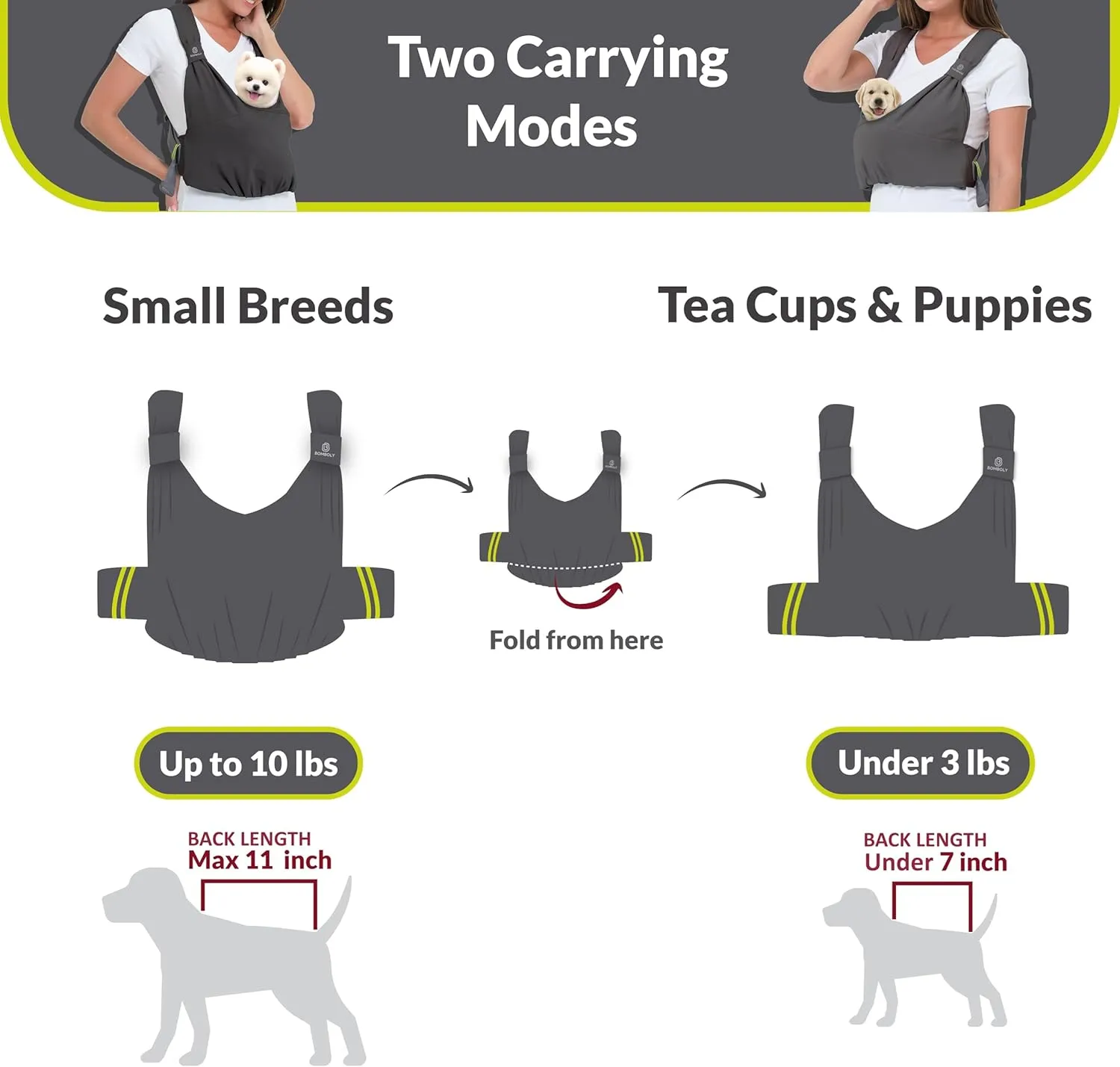 Dog Carrier for Small Dogs, Front Facing Dog Sling Carrier for Small Dog & Puppy, Hands Free Pet Carrier Sling, Soft Cotton, Anxiety Relief Swaddle Wrap, Size Adjustable, Light Grey