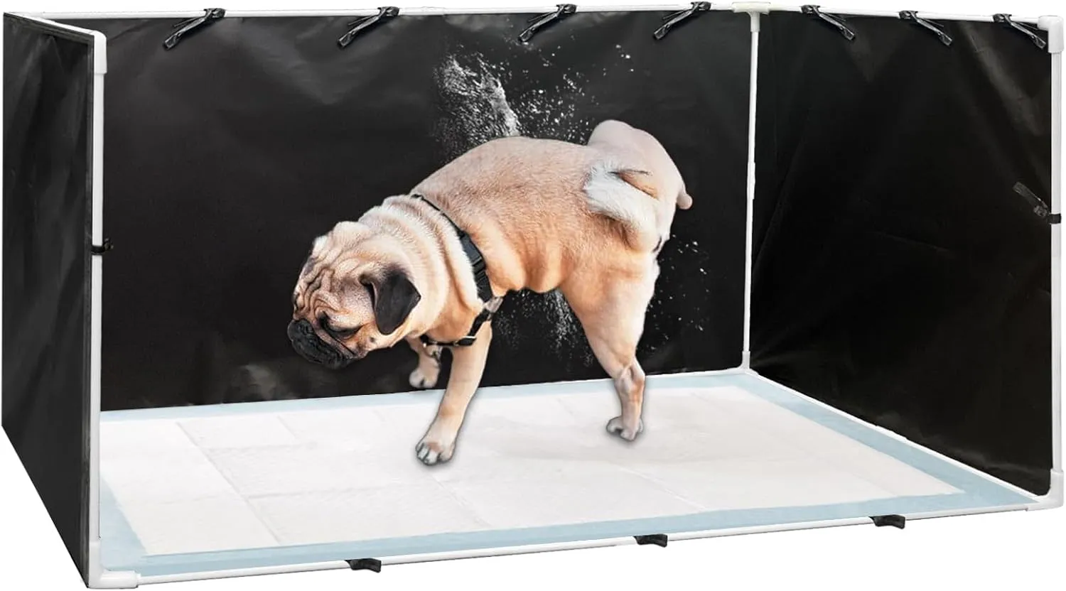 Dog Puppy Pee Pads Holder with High Walls for Dog Training Pee, Dog Litter Box Potty Pads Tray Indoor Waterproof Material Easy Clean for Small Medium Dogs (35"x28.7"x17.3")