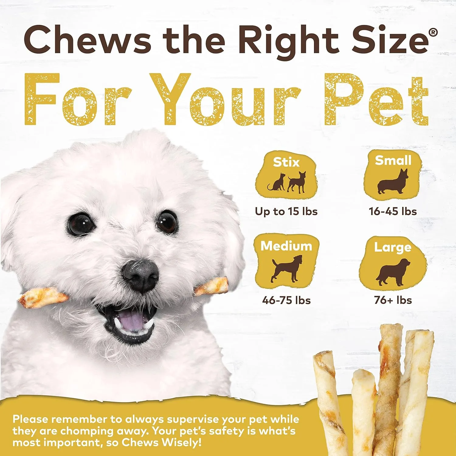 Earth Animal No Hide Peanut Butter Chew Stix Dog Treats