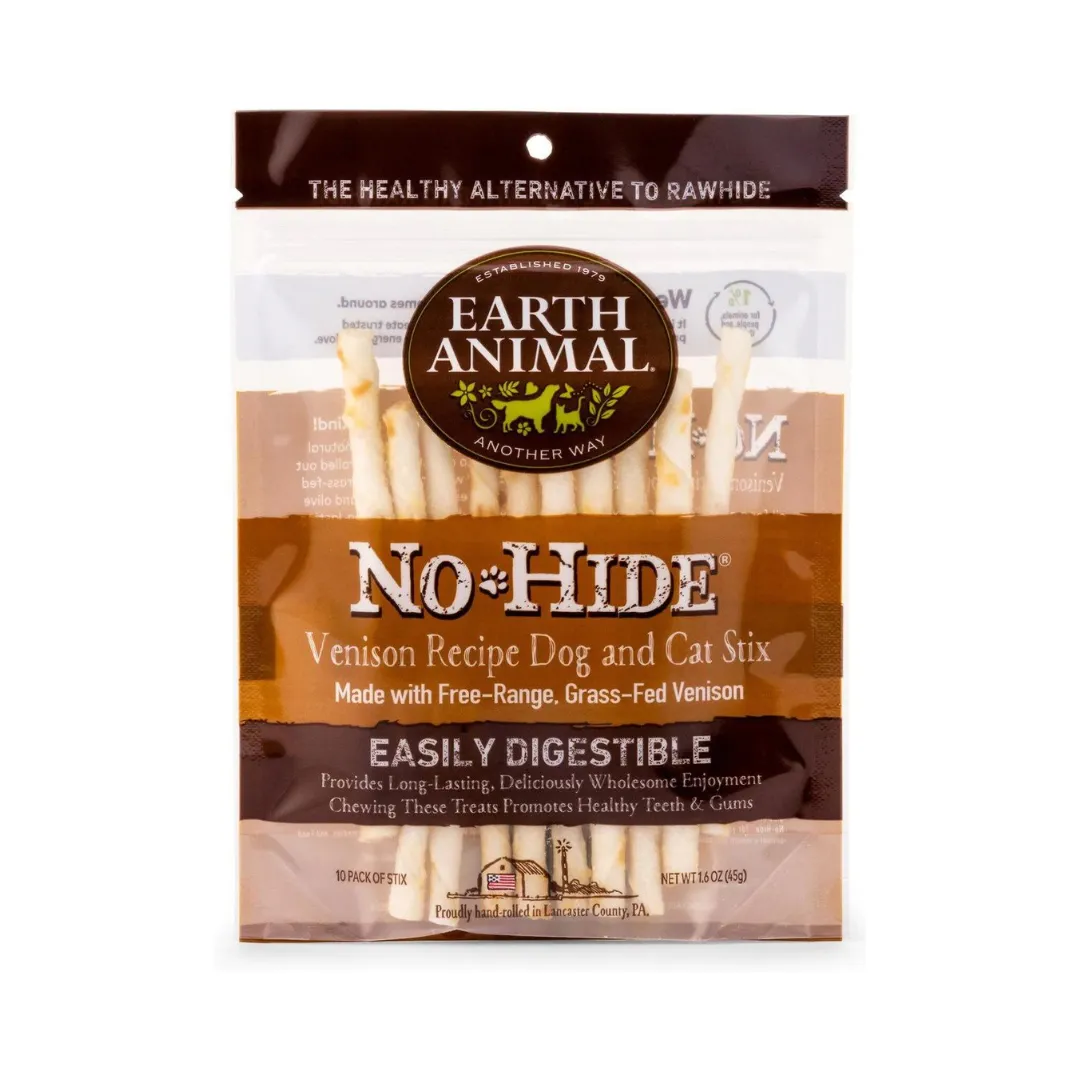 Earth Animal No Hide Venison Chew Stix Dog Treats