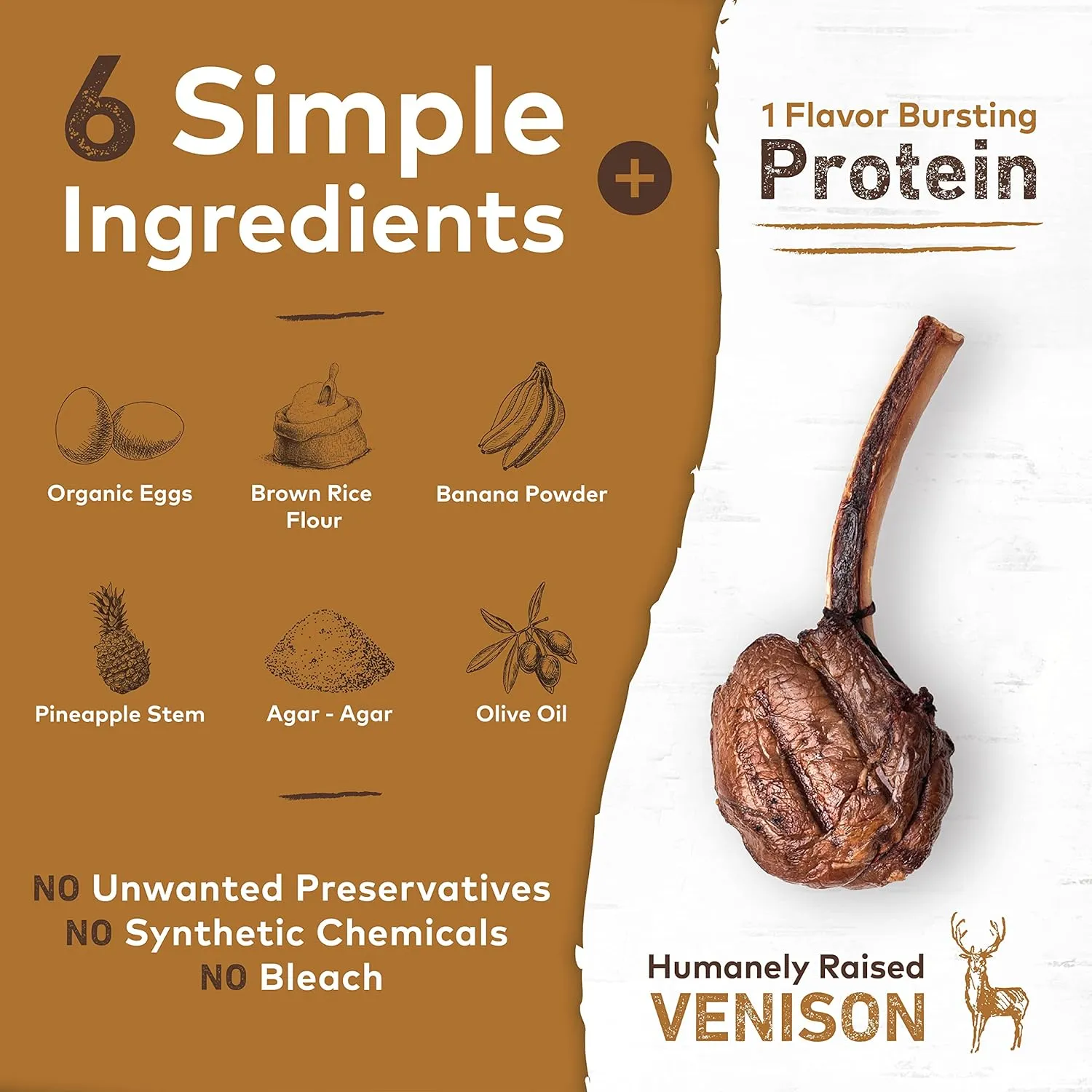 Earth Animal  No Hide Venison Chews Dog Treats