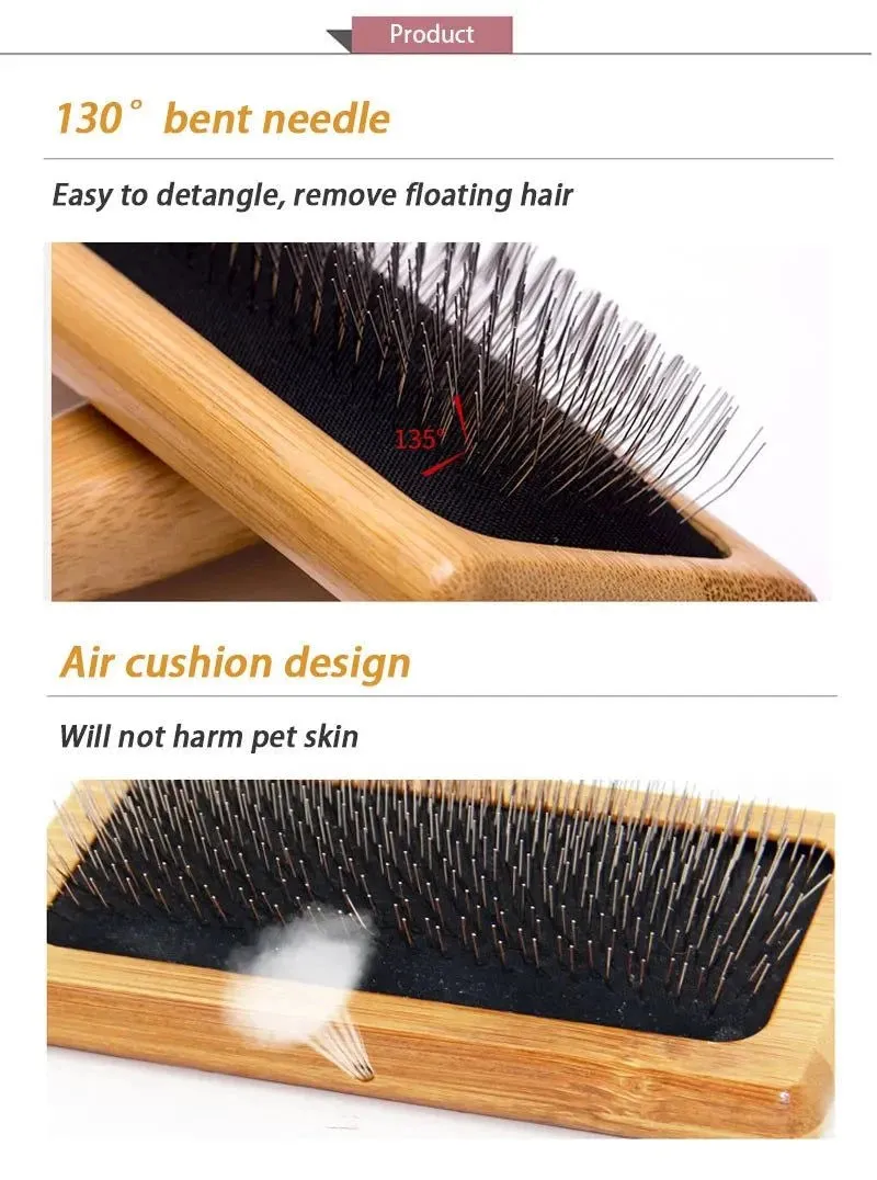 Eco-Friendly Bamboo Pet Grooming Brush