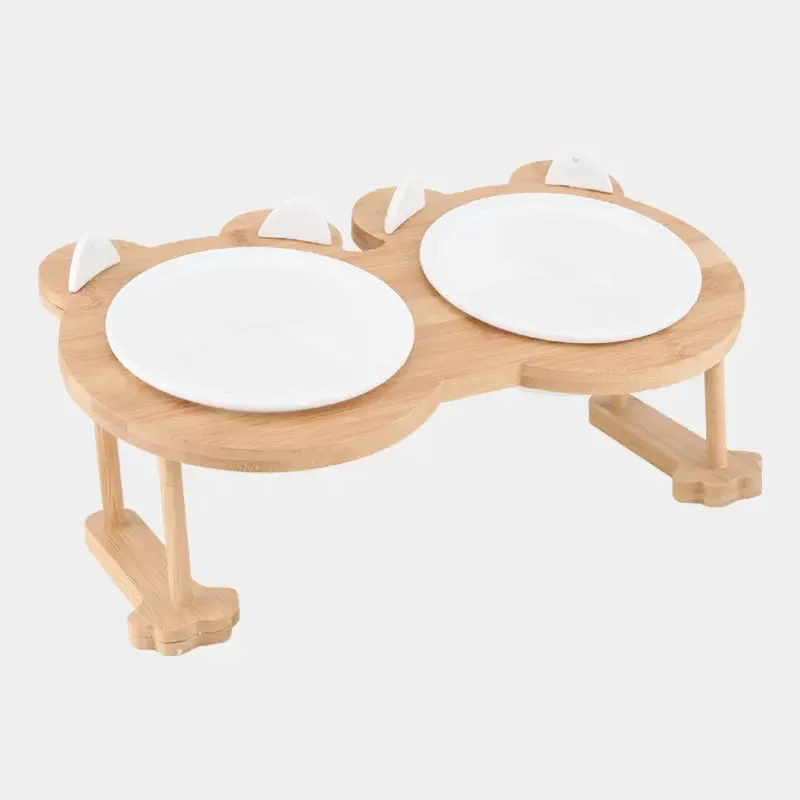 Elevated Ceramic Bowl   Adjustable Stand - Style B