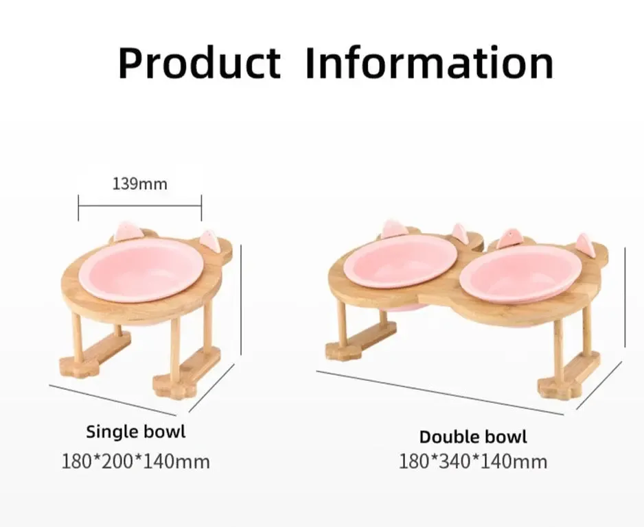 Elevated Ceramic Bowl   Adjustable Stand - Style B