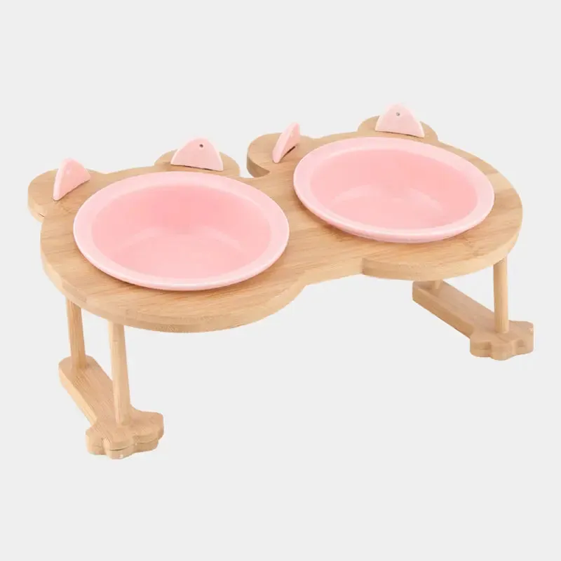 Elevated Ceramic Bowl   Adjustable Stand - Style B