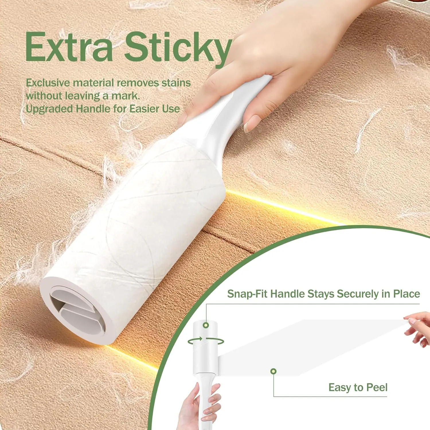 Extra Sticky Lint Roller for Pet Hair, 500 Sheets with Reinforced 2 Handles and Tough Paper, Perfect for Dog and Cat Hair Removal, Ideal for Clothes, Carpet, and Dust Cleaning Mega Value Set