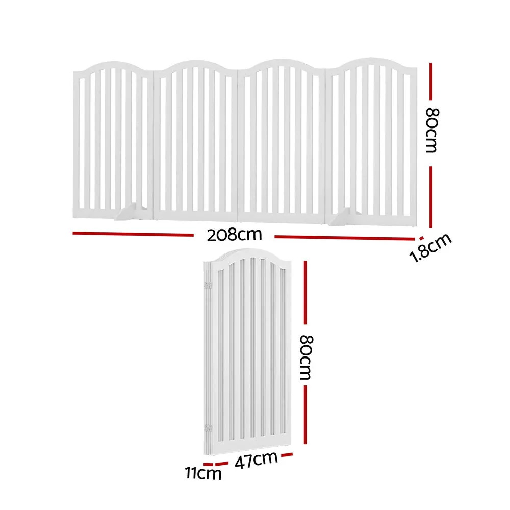 Foldable 4-Panel Pet Playpen with Rubber Feet, i.Pet