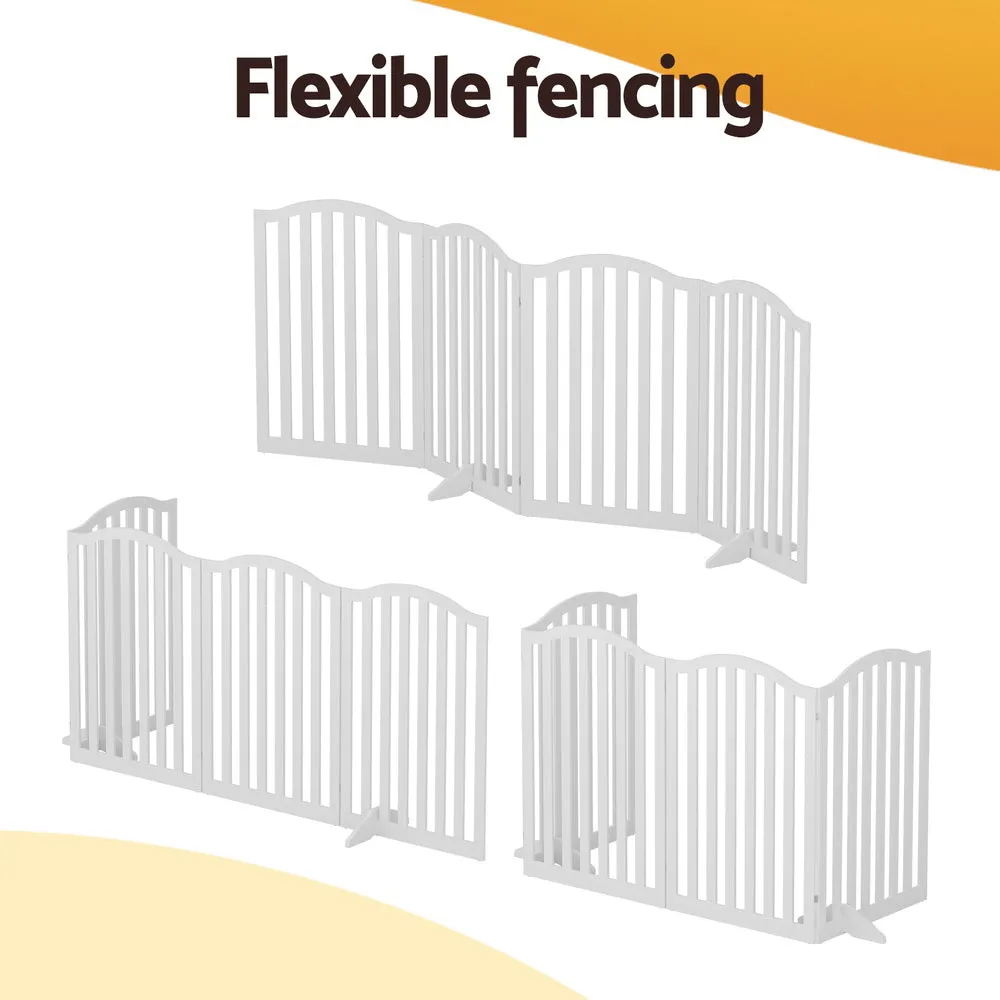 Foldable 4-Panel Pet Playpen with Rubber Feet, i.Pet