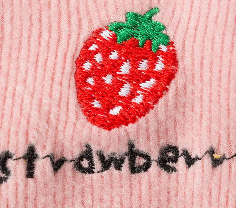 Four seasons solid color breathable strawberry sweater bottoming shirt pet clothes