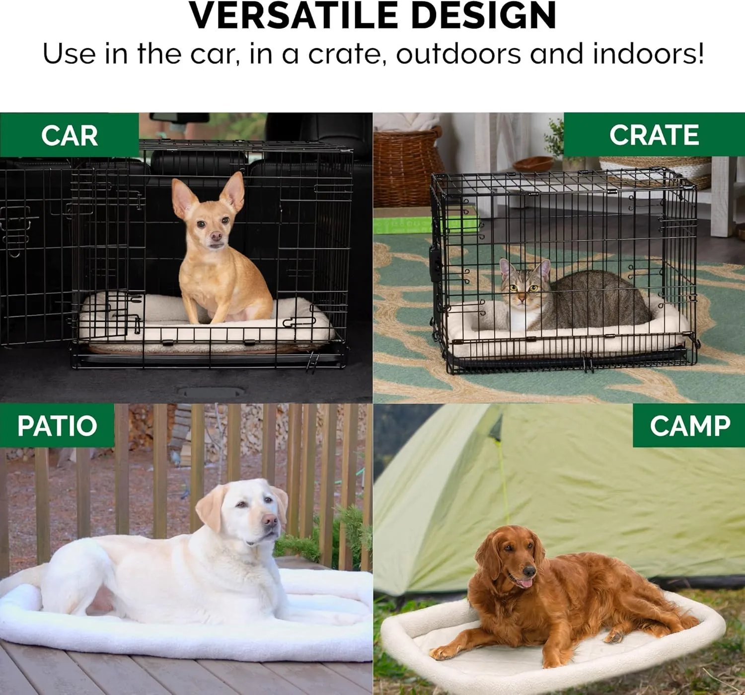Furhaven Dog Bed for Extra Small Dogs & Indoor Cats, 100% Washable, Sized to Fit Crates - Sherpa Fleece Bolster Crate Pad - Cream, Extra Small