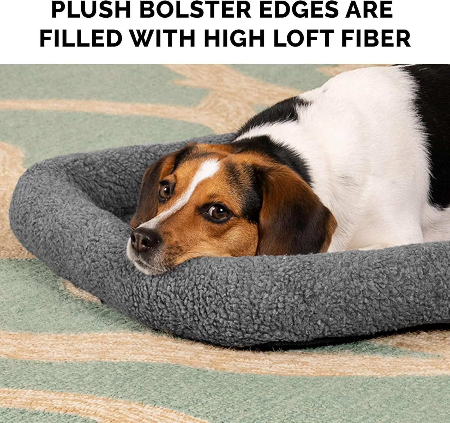 Furhaven Dog Bed for Small Dogs & Indoor Cats, 100% Washable, Sized to Fit Crates - Sherpa Fleece Bolster Crate Pad - Gray, Small