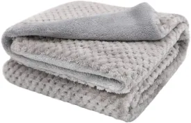 furrybaby Premium Fluffy Fleece Dog Blanket Soft and Warm Reversible Flannel Pet Blanket for Dogs 24x32inch Washable Indoor Cats Blankets for Cozy Comfy Nap(Grey)