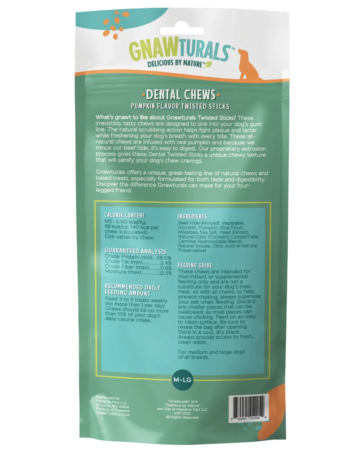 GnawTurals Dental Chews - Pumpkin Flavored