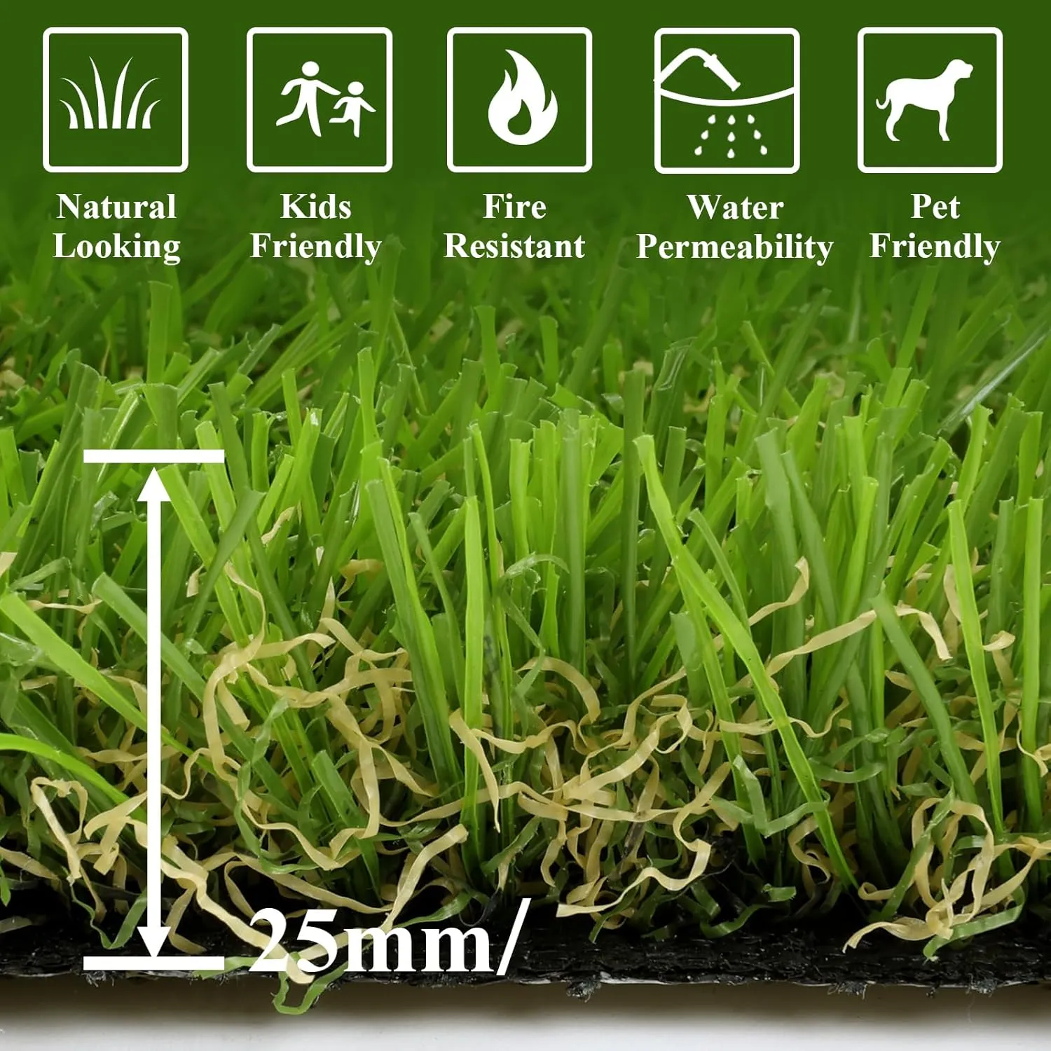 HEBE Artificial Grass Pad for Dog Potty Training, Reusable Grass Mat Turf Mat with Drainage Holes for Indoor Outdoor Use, 32''x48''