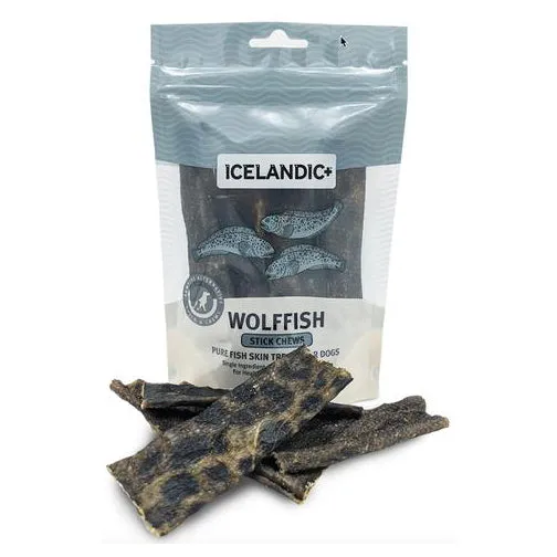 Icelandic  Wolffish Stick & Pieces Chews Dog Treats