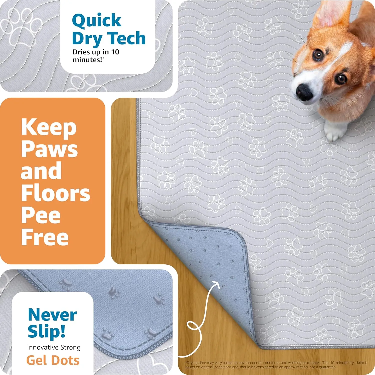 IMPROVIA Reusable Puppy Pad  Waterproof, Extra-Absorbent, Washable Pee Pad for Dog Training, Whelping, & More  Protect Your Floors & Pet with Quick-Drying Potty Pad. (Extra Large - 72" x 72")
