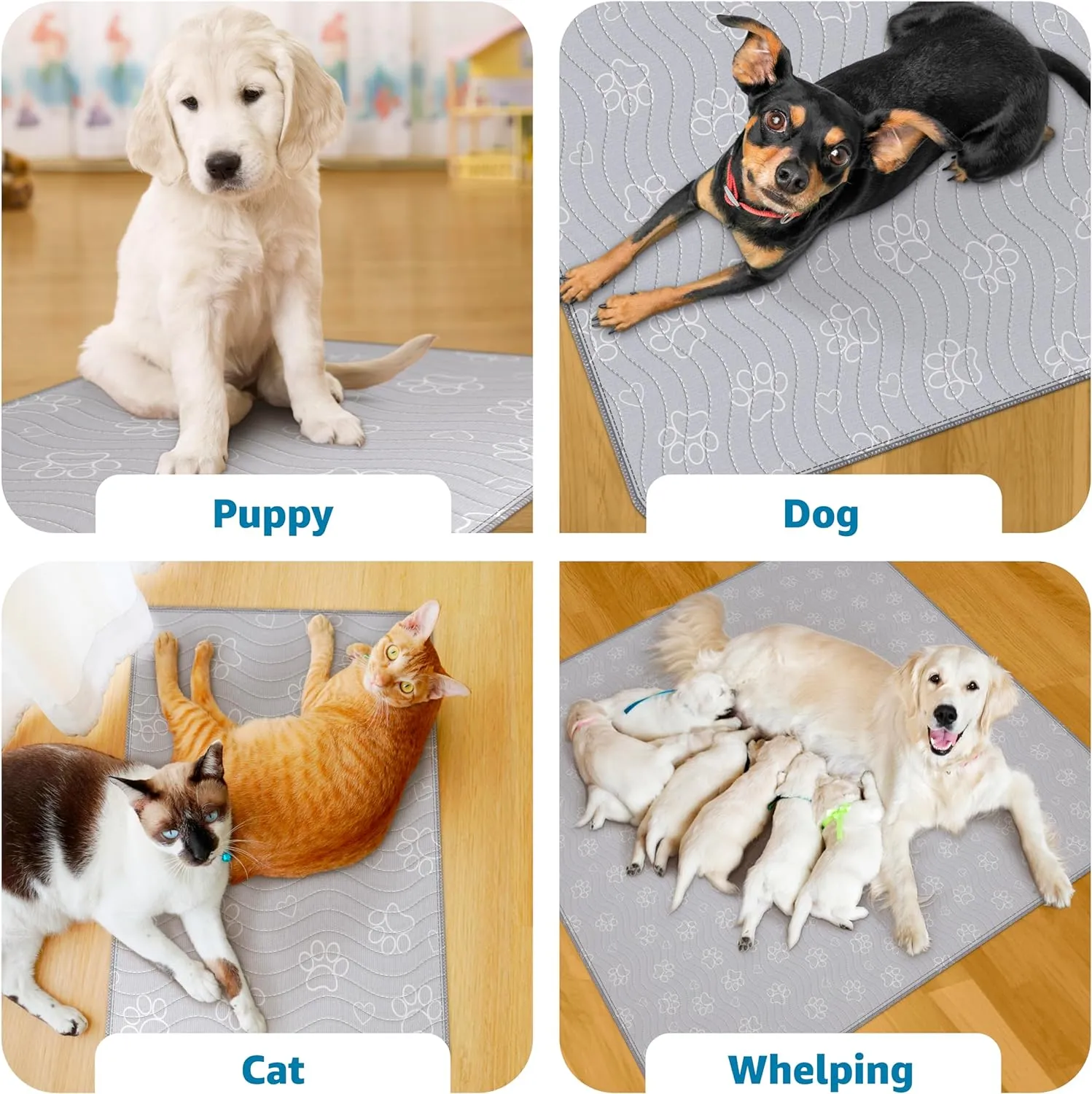 IMPROVIA Reusable Puppy Pad  Waterproof, Extra-Absorbent, Washable Pee Pad for Dog Training, Whelping, & More  Protect Your Floors & Pet with Quick-Drying Potty Pad. (Extra Large - 72" x 72")