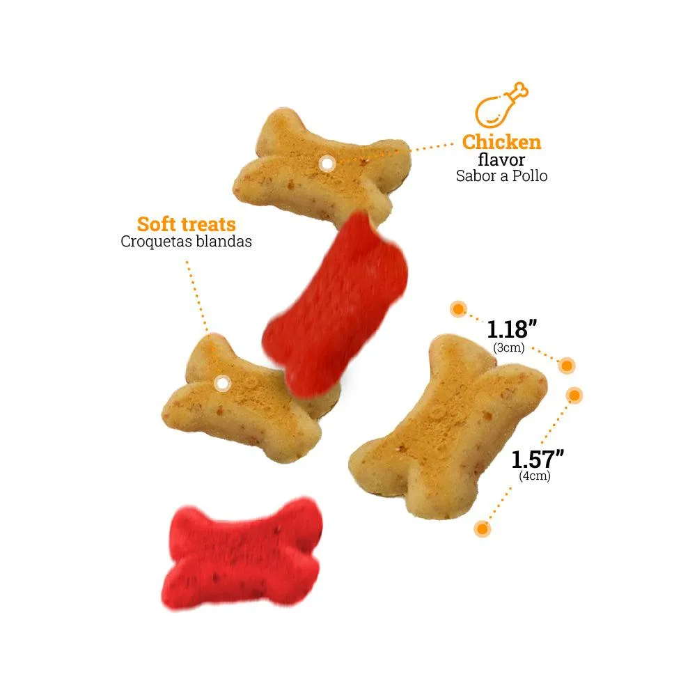 Kanu Pet Soft and Chewy Chicken Dog Treats, 200g, Soft Croquettes, Chicken Flavor, Omega 3 & 6, Probiotics, Eco-Friendly Packaging