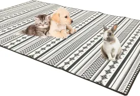 kathson Washable Pee Pads 79" x 55" Non-Slip Rabbit Reusable Mat for Floor Pets Playpen Heavy Absorbency Potty Training Pads for Dogs Cats Rabbits Guinea Pigs Ferrets Small Animals (Medium)