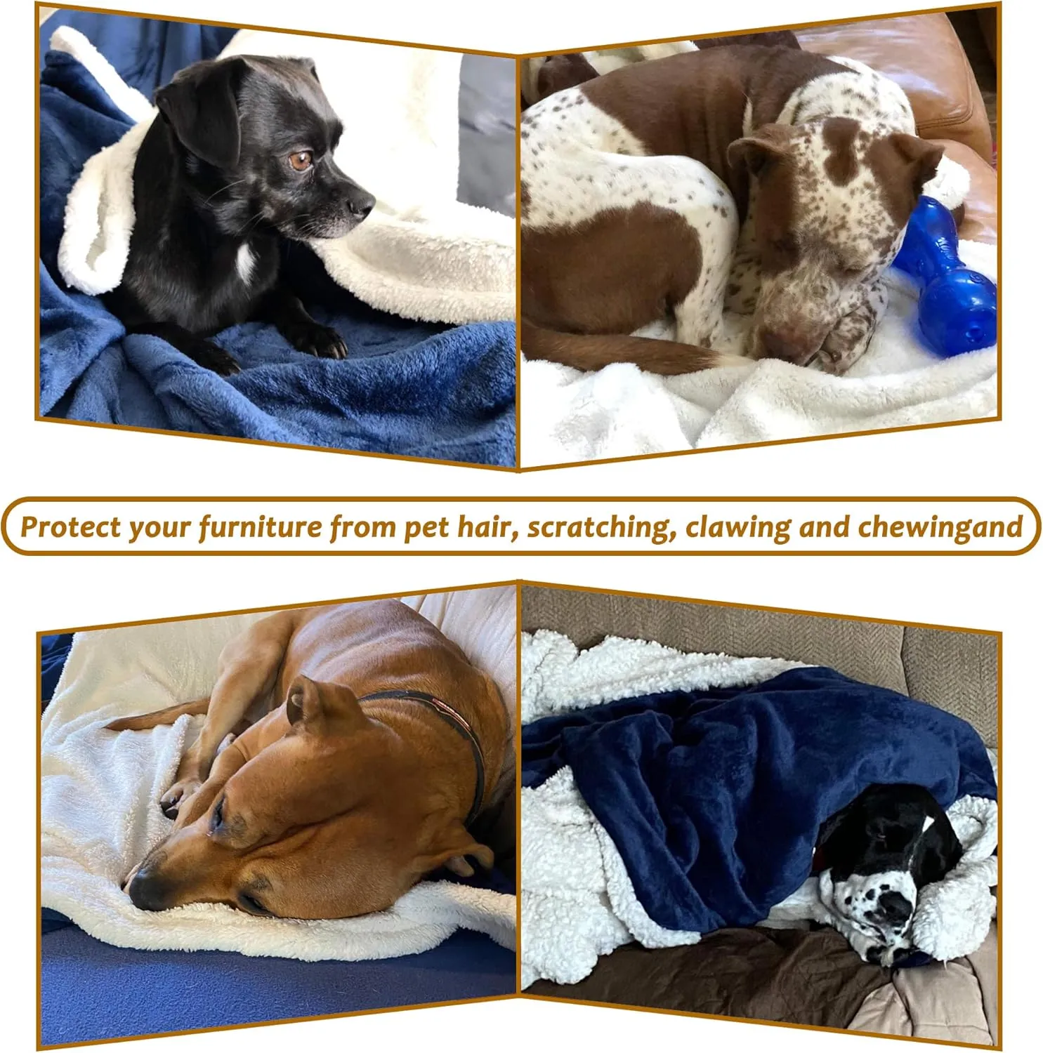 Kritter Planet Dog Blankets for Large Dogs, Soft Fluffy Fleece Pet Blankets for Couch, Sofa, Dog Beds, Car Seats, Creat, Washable, 50x60 inches, Brown