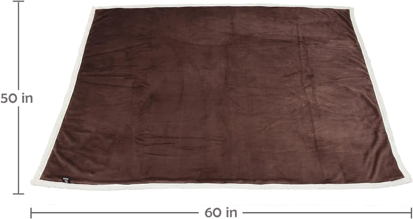 Kritter Planet Dog Blankets for Large Dogs, Soft Fluffy Fleece Pet Blankets for Couch, Sofa, Dog Beds, Car Seats, Creat, Washable, 50x60 inches, Brown