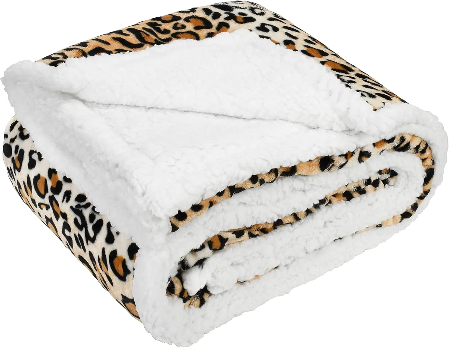 Kritter Planet Leopard Print Dog Blankets for Large Dogs, Soft Fluffy Fleece Pet Blankets for Couch, Sofa, Dog Beds, Car Seats, Creat, Washable, 50x60 inches