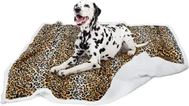 Kritter Planet Leopard Print Dog Blankets for Large Dogs, Soft Fluffy Fleece Pet Blankets for Couch, Sofa, Dog Beds, Car Seats, Creat, Washable, 50x60 inches