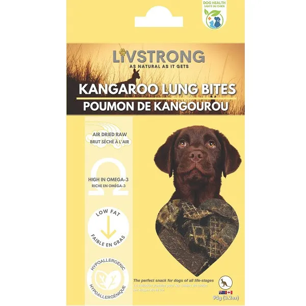 Livstrong Kangaroo Lung Bites Dog Treat 90g