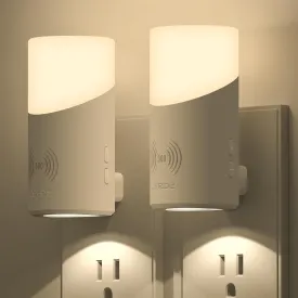 Lyridz LED Plug-in Night Light with 360 Motion Sensor, 1-150 Lumens Dimmable Nightlights Indoor for Bathroom, Bedroom, Hallway, Stairs, Pet House, 2 Pack
